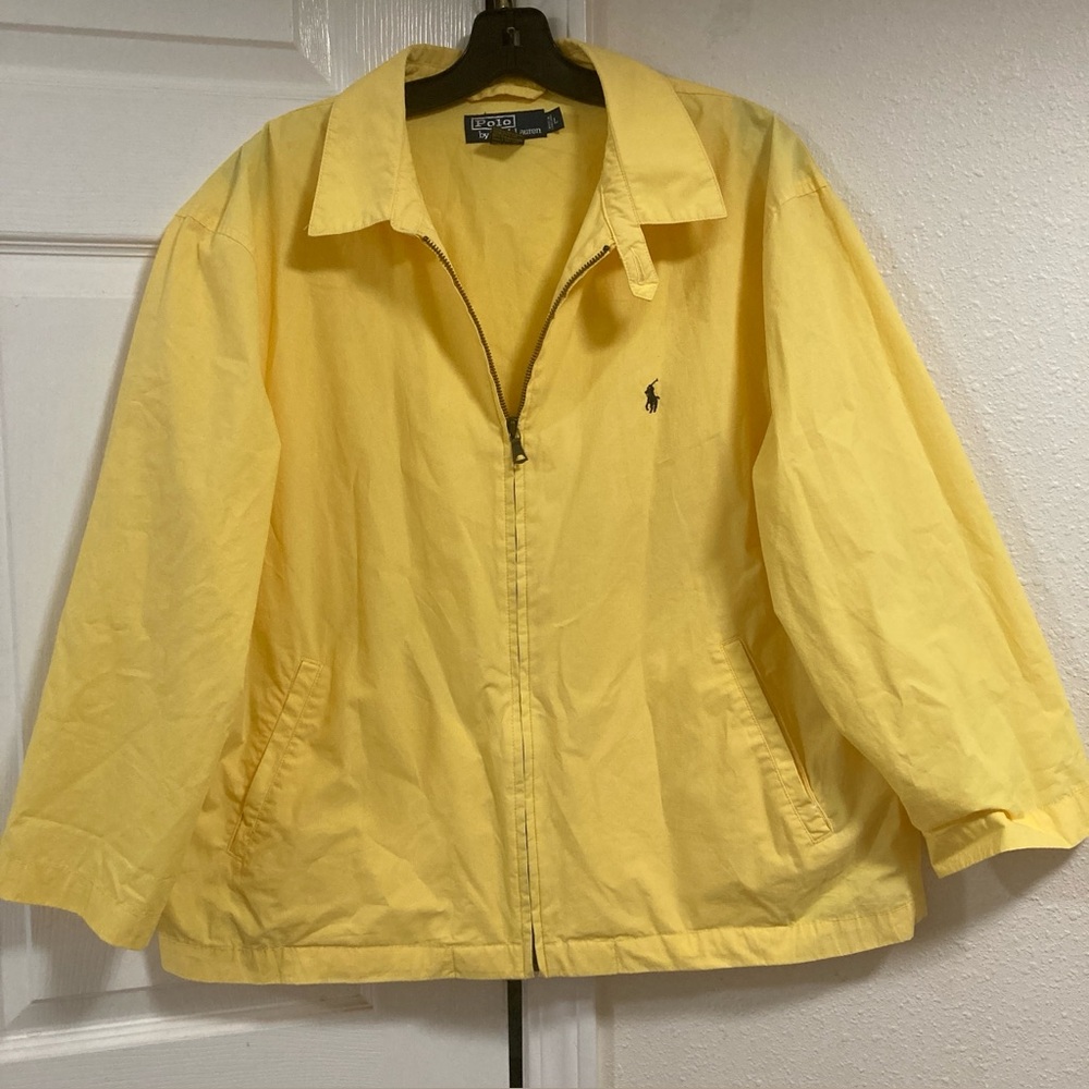Polo Ralph Lauren Harrington Jacket  Pony Embroidered Yellow Cotton Size L